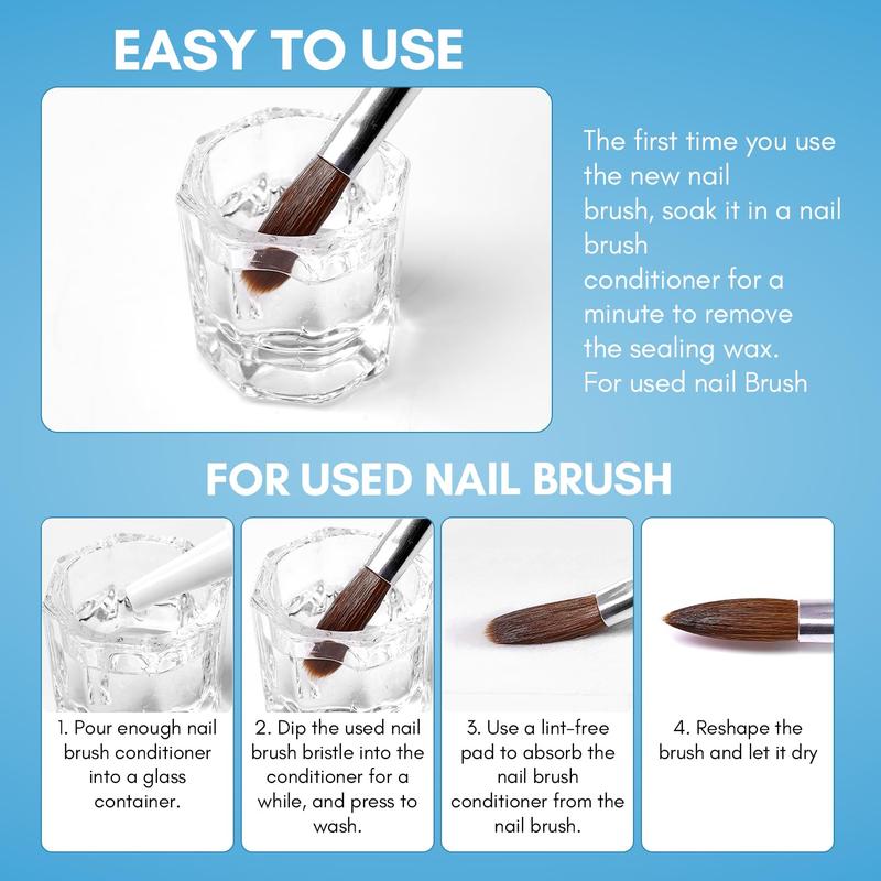 Makartt Nail Art Brushes Cleaner, Clean And Restorer Brush Bristles, 2-in-1 Brush Cleaner Liquid for Solid Gel Polish Nail Art Liner Builder Gel Dip Powder Manicure Brush - 70ml 2.36 fl. oz