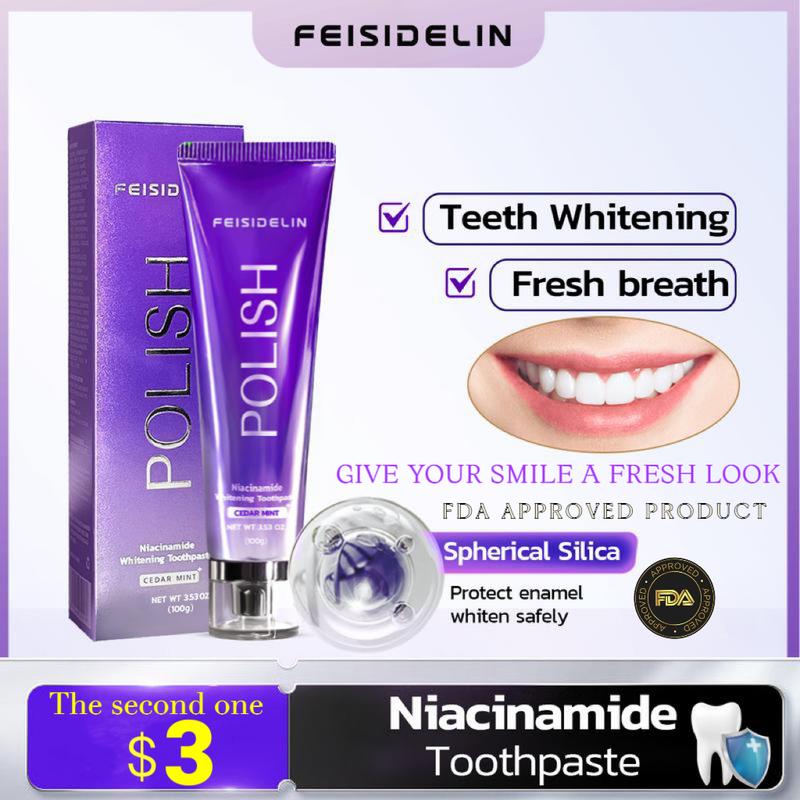  Niacinamide Whitening Toothpaste For sensitive teeth, remove pigmentation and strengthen enamel 3.6 oz 100g FEISIDELIN BRAND Oral