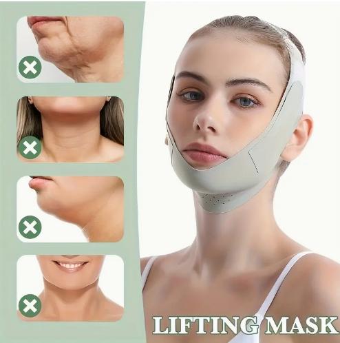 Chin Strap for Sleeping Double Chin Reducer Reusable V Line Lifting Mask with Chin Strap for Women,Face Lift Prevent Sagging, Jaw Exerciser korean facemask Comfort Skincare