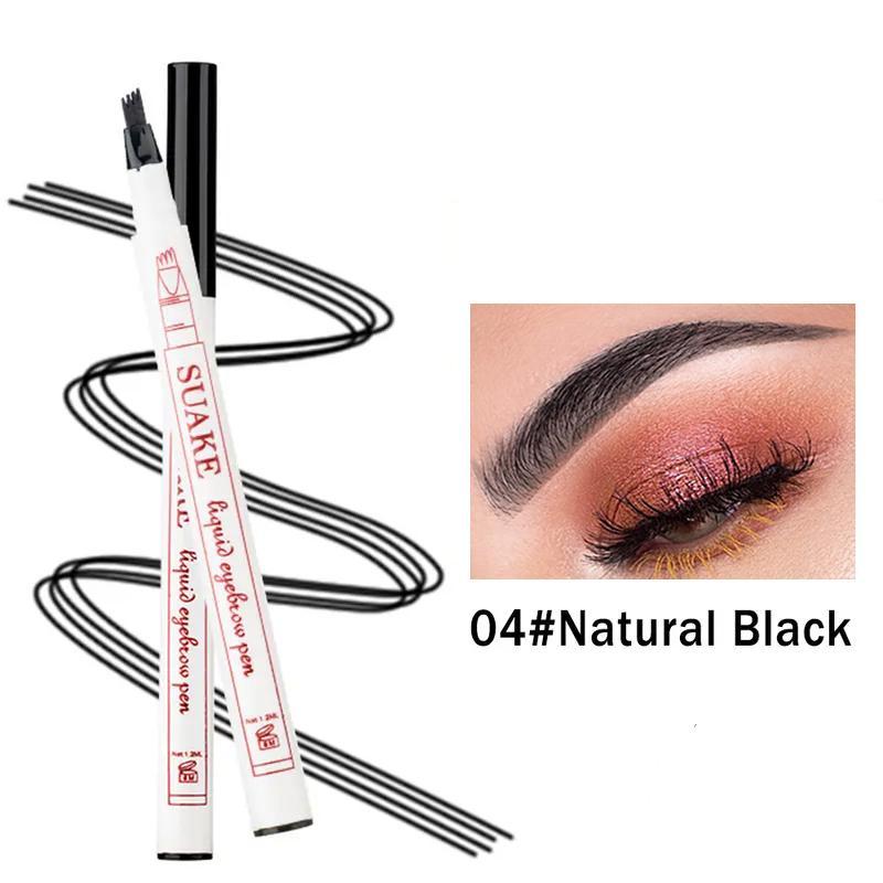 Fine Sketch Liquid Eyebrow Pen, 1 Count Waterproof Four-tooth Liquid Eyebrow Pencil, Long Lasting Eyebrow Liquid Pencil, Brow Styling Brush