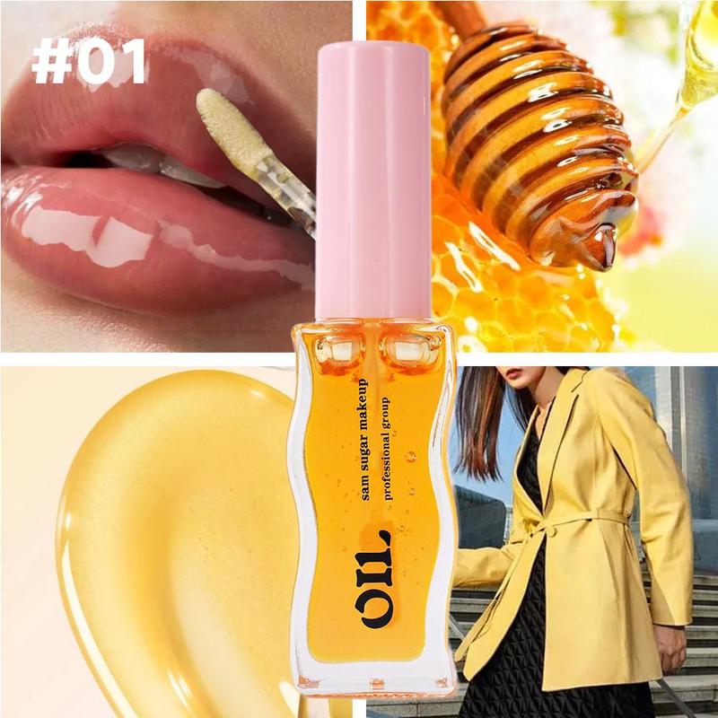 Fruit & Honey Essence Lip Oil, 3 Counts set Long Lasting Moisturizing Light Lip Lines Lip Protectors, Transparent Lip Glaze for Women & Girls, Christmas Gift