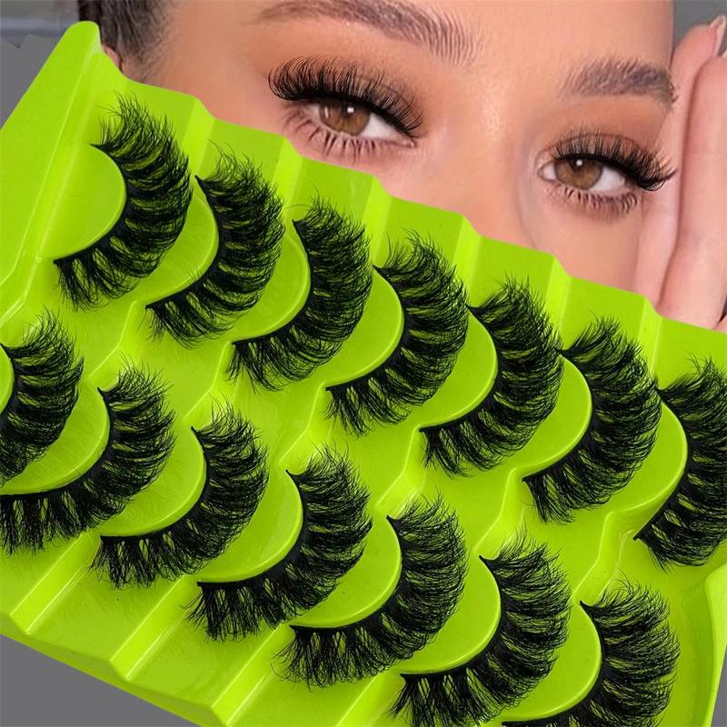 Fluffy False Eyelashes, 7 Pairs Natural Curling Eye Makeup Strip Lashes, Full Volume Eyelash for Lashes Extensions, Volumized False Eyelashes for Women and Girls