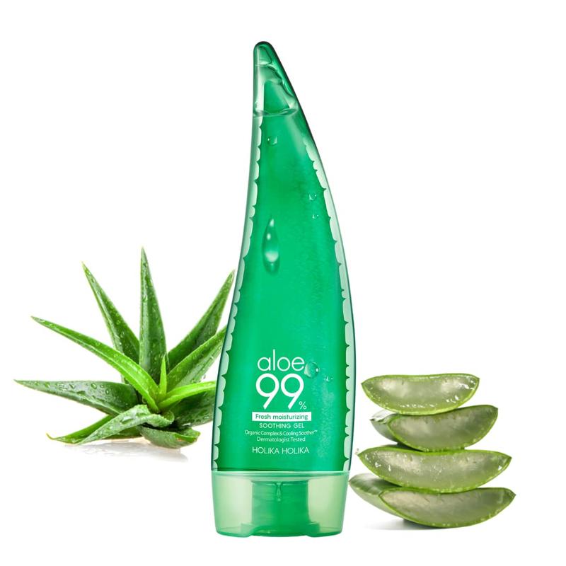 [Holika Holika] Aloe 99% Soothing Gel Fresh 250ml, No Sticky 99% Aloe Vera Sunburn Relief - Moisturizing, Fast Absorbing for Face, Skin, Body&Hair