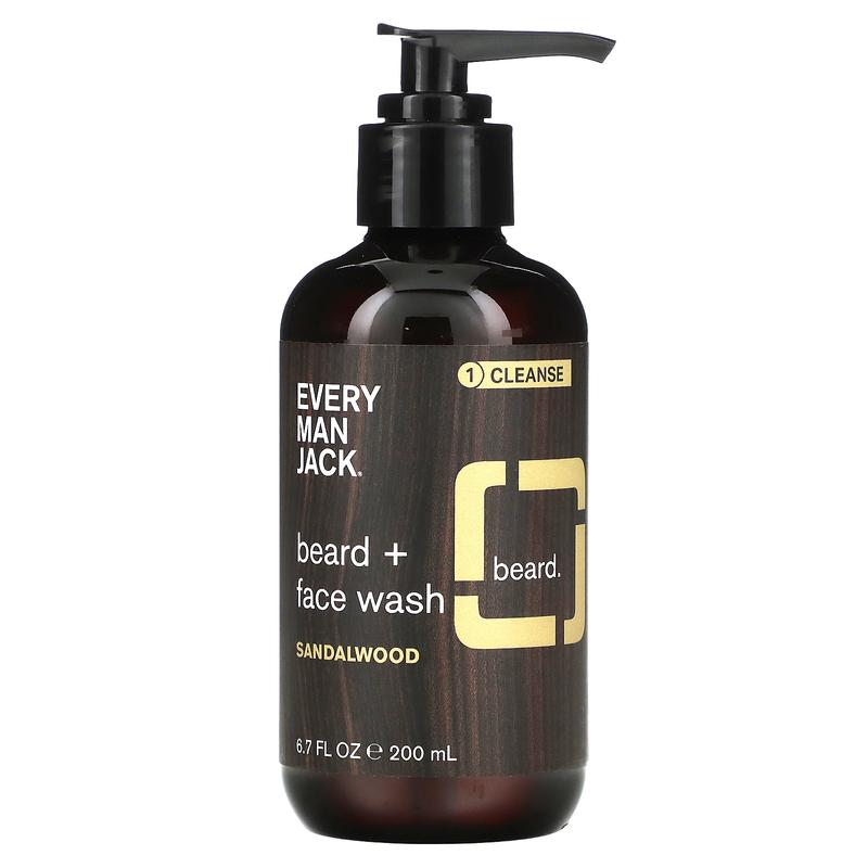 Every Man Jack Beard + Face Wash, Sandalwood, 6.7 fl oz (200 ml)