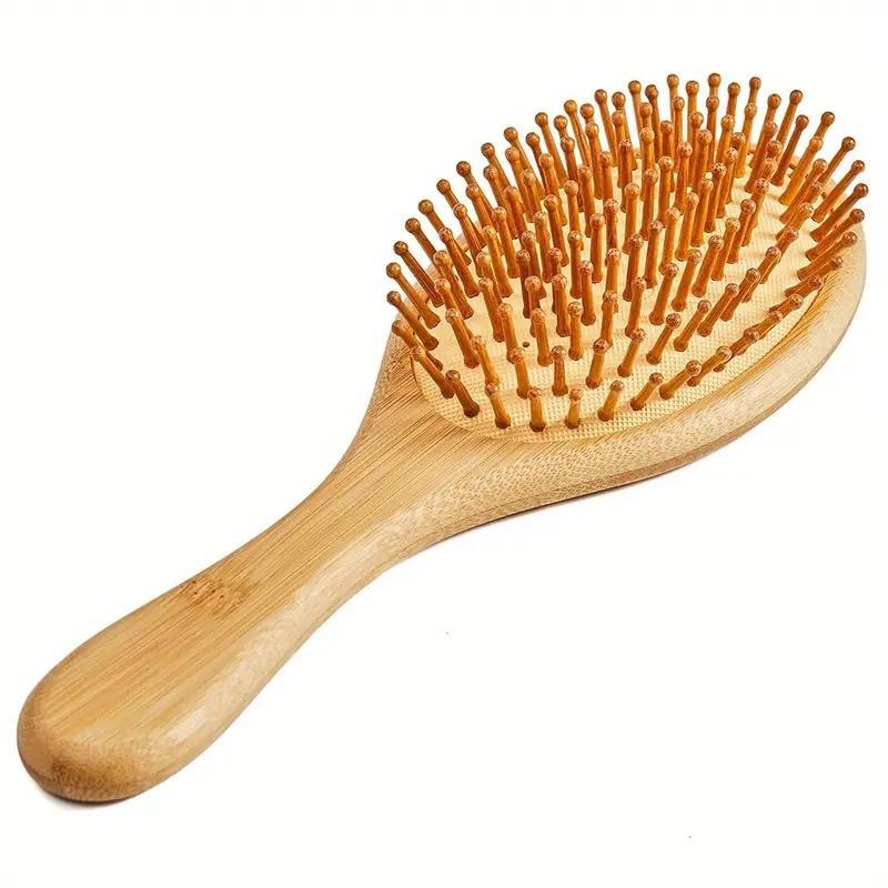 Bamboo Hair Brush, Eco-friendly Air Cushion Massage Comb, Natural Paddle Bamboo Massage Hair Brush For Women And Men