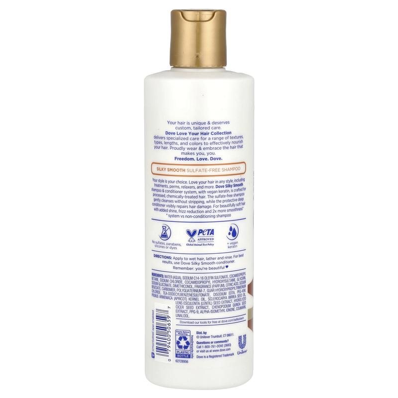 Dove Sulfate-Free Shampoo, Silky Smooth, 13.5 fl oz (400 ml)