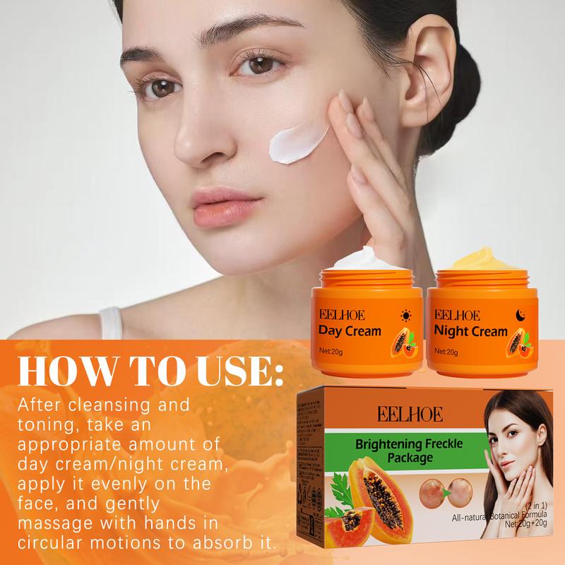 Papaya whitening freckle cream fade freckles dark spots brightening and moisturizing skin morning and night cream Facial Skincare