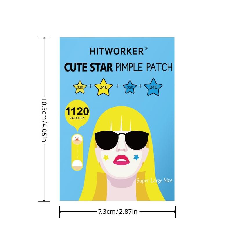 Star Shaped Hydrocolloid Pimple Patches, 1120pcs box Pimple & Acne Covering Patches, Skin Care Products for All Skin Types