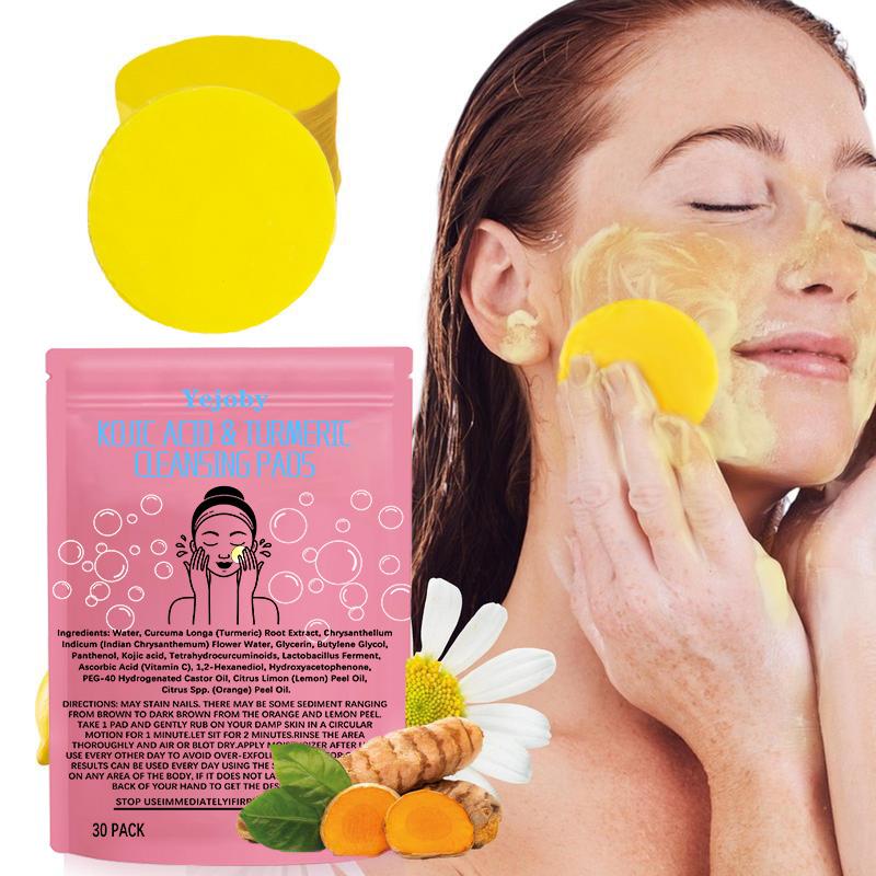 [$17.99 Get 2 Pack] Turmeric Cleansing Exfoliating Pads Facial Cleansing Skincare, cleansing, skin care, cleansing Turmeric Comfort Cleanser Turmeric Kojic Acid Cleansing Exfoliating Pads Facial Cleansing   Foaming Skincare Organic Gentle Smooth Acrylic