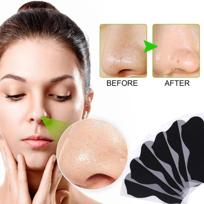 Charcoal Nose Pore Strips, Deep Cleansing Blackhead Nasal Patches, Bamboo Charcoal Oil Absorption Skin Care Nose Mask, Home Spa Facial Care Mask