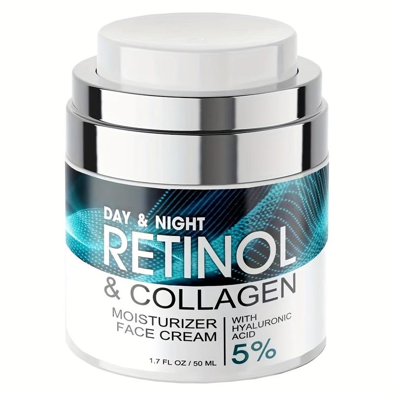 Retinol Cream for Face, Anti Aging Face Moisturizer for Women & Men, Day & Night Face Cream with Collagen,  Anti Wrinkle Cream, 1.85 Fl Oz