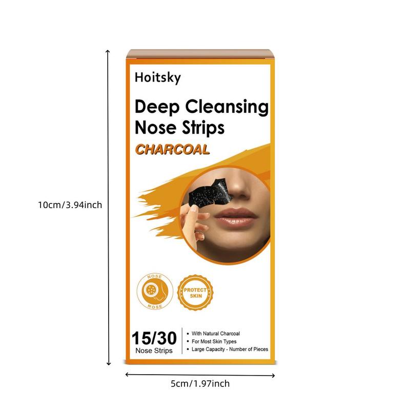 Charcoal Nose Pore Strips, Deep Cleansing Blackhead Nasal Patches, Bamboo Charcoal Oil Absorption Skin Care Nose Mask, Home Spa Facial Care Mask