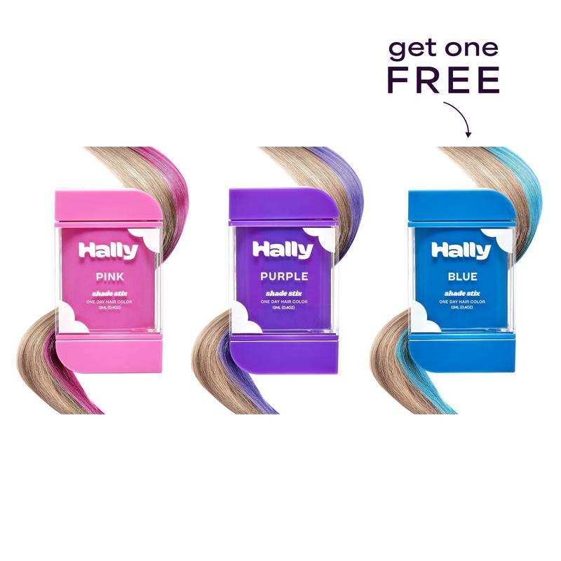 Hally 1 Day Temporary Hair Color Bundle - 3 Piece Set with Pink, Purple and Blue - Allure Best of Beauty Winner