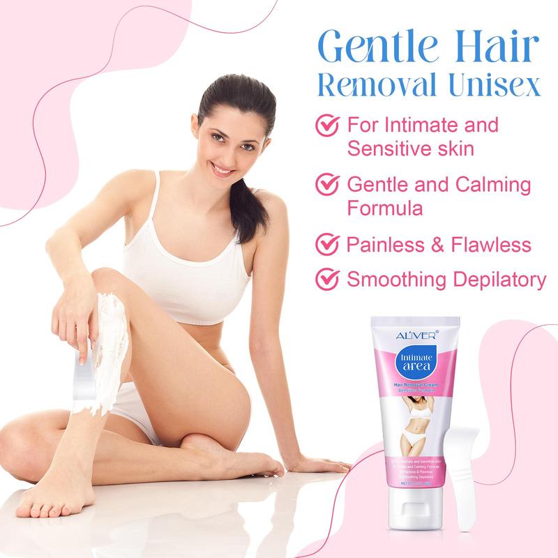 Hair Removal Cream Set, Including 2 Counts Hair Removal Cream and 2 Counts Scraper, Gentle Formula Painless Hair Removal Cream, Suitable for Underarm, Leg, Private Parts