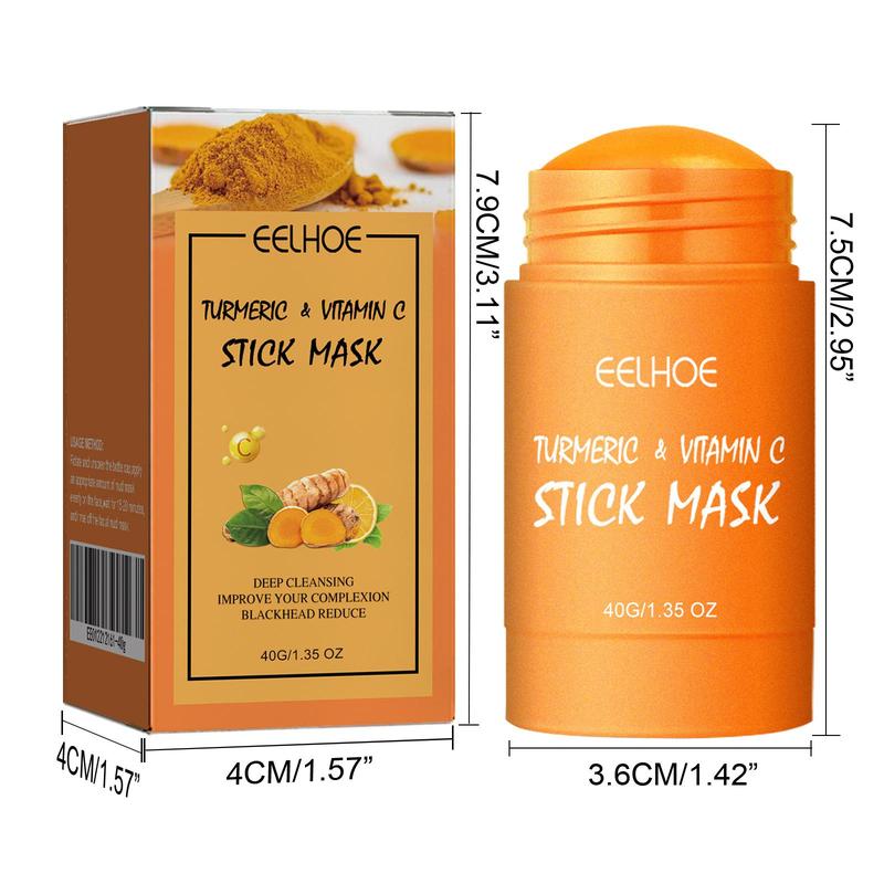 40g Turmeric & Vitamin C Mud Mask Stick, Deep Cleansing Face Mask Stick, Moisturizing Face Mask Stick for Women & Men