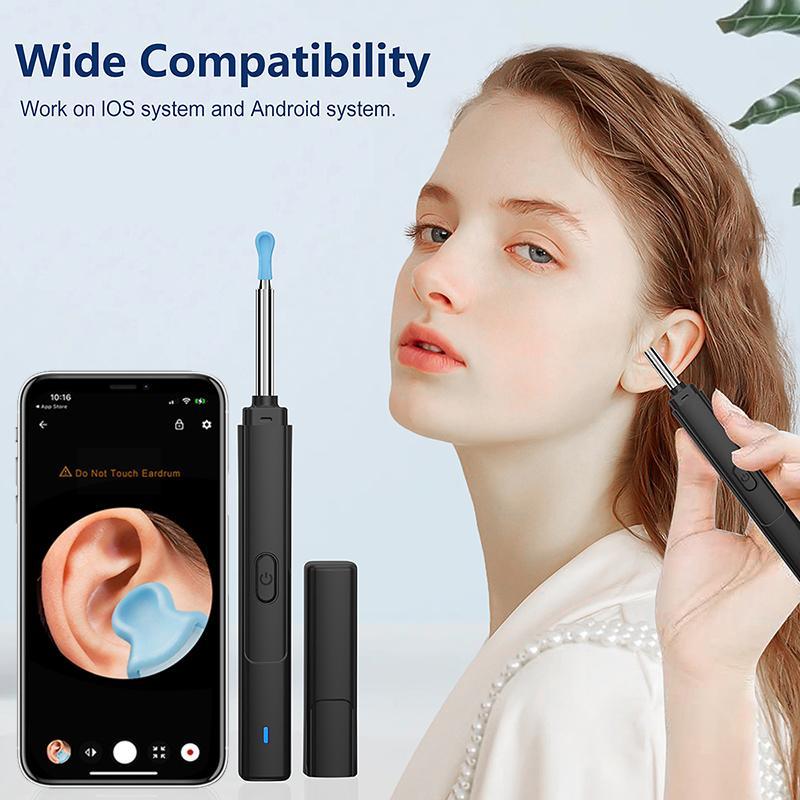 Intelligent Visual Ear Scoop, 1 Set Rechargeable Ear Wax Remover with LED Light & Camera, Ear Wax Removal Products for Home & Travel