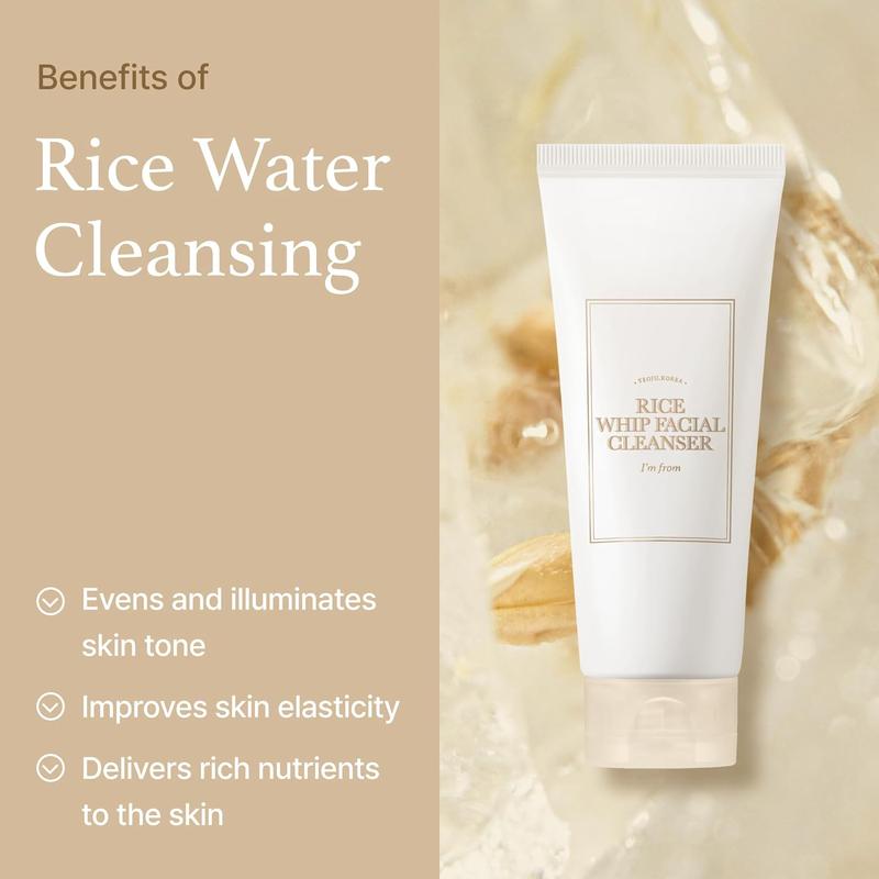 [I'M FROM OFFICIAL SHOP] I'M FROM Rice Skincare Trio Set | Rice Cleanser, Rice Toner, Rice Cream - Milky for Glowing Skin, Korean Rice, Glow Essence with Niacinamide, Hydrating for Dry, Dull, Combination Skin, Vegan Moisture Skincare Moisturizer