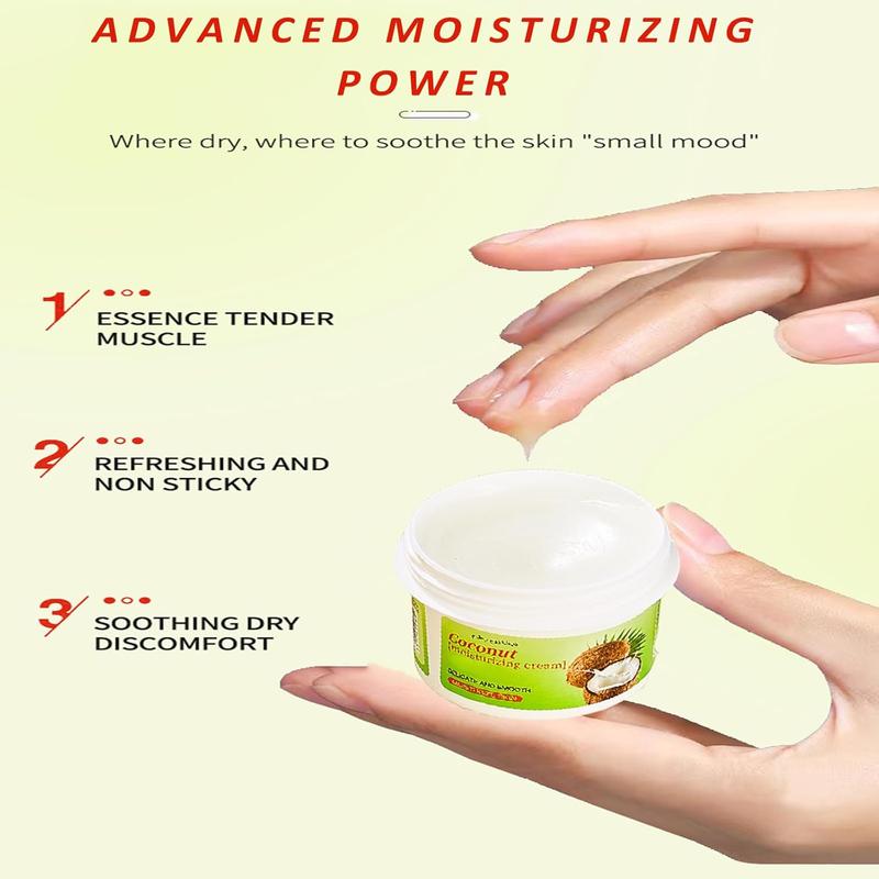 Moisturizing Foot Cream for Dry Cracked Heels and Feet Nourishing Feet Cream with Coconut Extract for Soft Smooth Skin Portable Whole Body Hand Foot Moisturizer for All Skin Types,1.41Oz