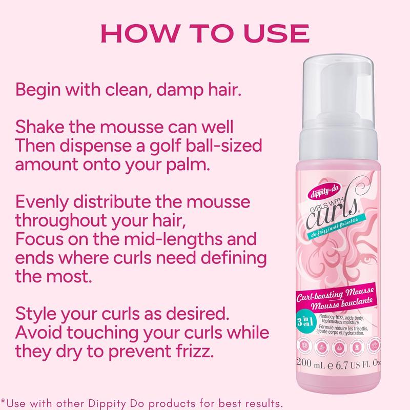 Curl Enhancing Mousse - Lightweight 3-in-1 Defining Mousse for Curly and Wavy Hair - Hibiscus and Olive Oil for Frizz Free and Bouncy Curls - 200 mL 6.7 fl oz - 2 Pack