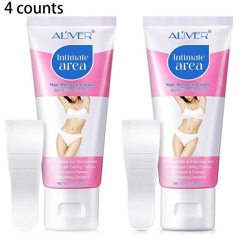 Hair Removal Cream Set, Including 2 Counts Hair Removal Cream and 2 Counts Scraper, Gentle Formula Painless Hair Removal Cream, Suitable for Underarm, Leg, Private Parts