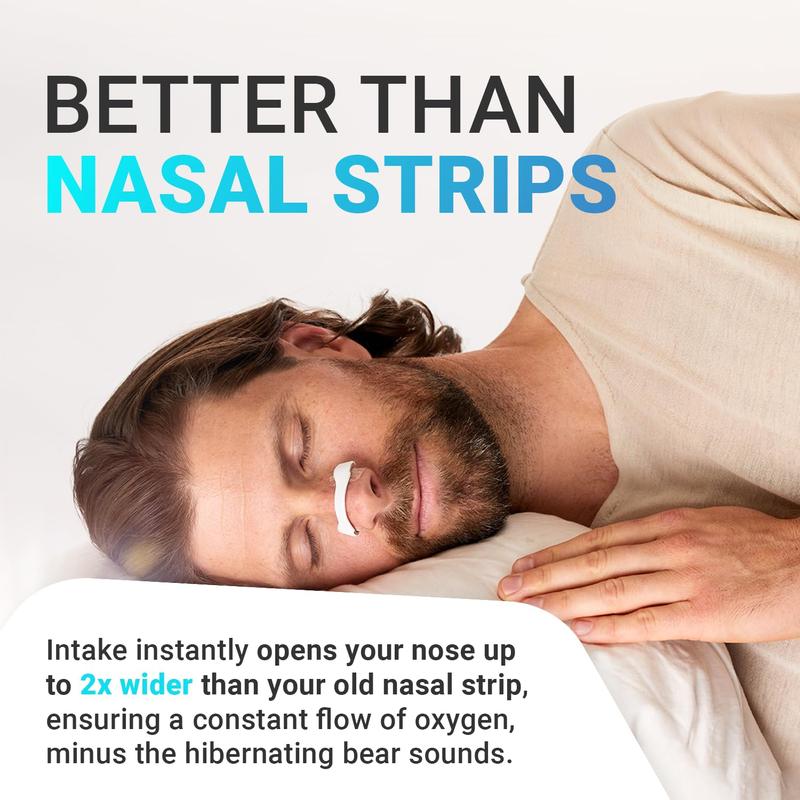 Intake Breathing Nasal Strip Starter Kit (30 Count, Black) - Boost Oxygen Intake, Reduce Snoring, Improve Sleep Quality - Sweat Resistant, Skin Safe Nasal Strips - Extra Strength Snoring Solution