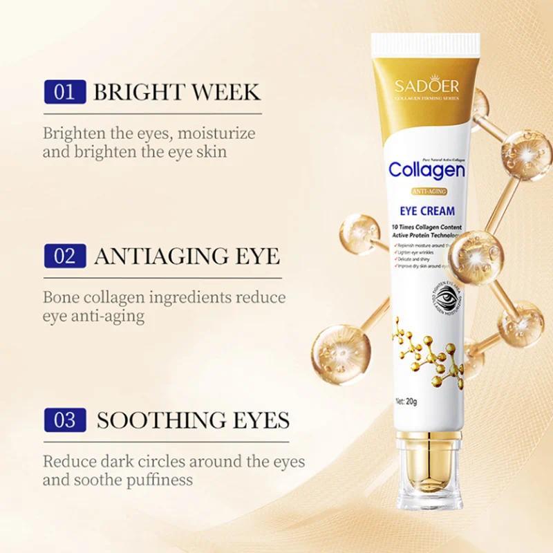 Instant Eye Bag Removal Cream Removal Wrinkles Firming Skin Collagen Fade Fine Lines Brighten Dark Circle Anti Puffiness