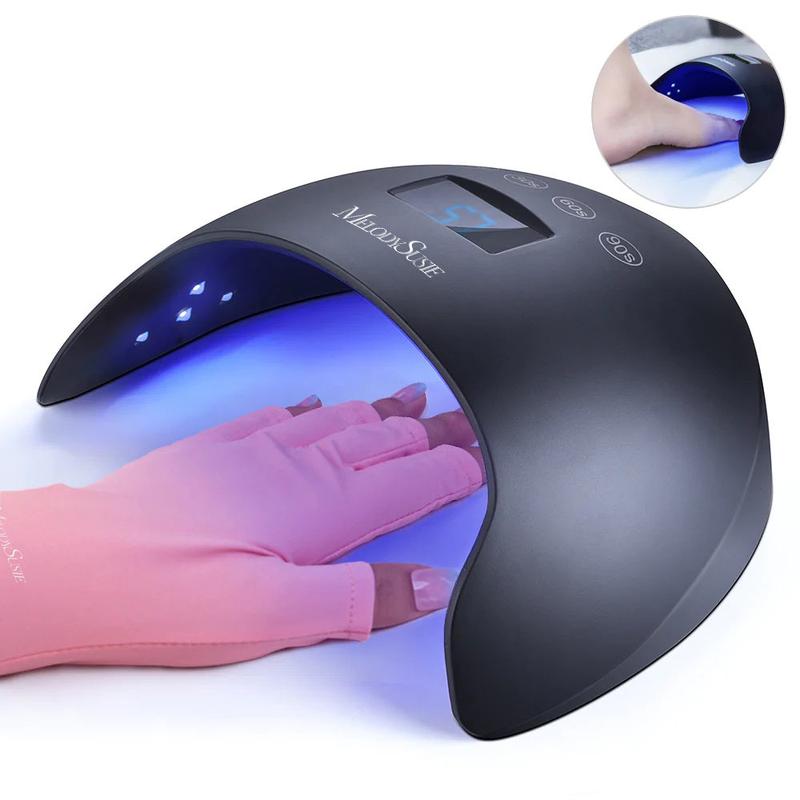 MelodySusie 48W UV LED Nail Lamp White, Professional Nail Dryer for Gel Nails Polish with 4 Timers Fast Curing Light for Nails