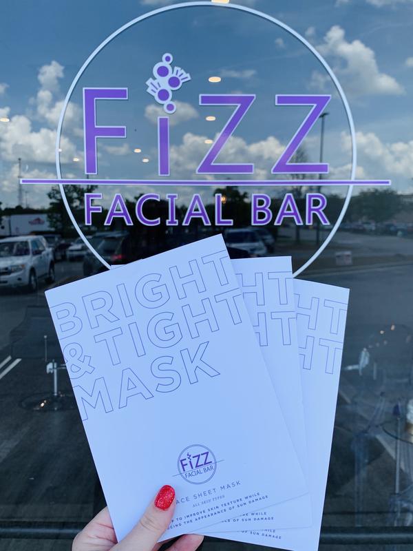 Fizz Skincare Bright and Tight Sheet mask 5 pack Fizz Facial Bar single use serum infused sheet mask