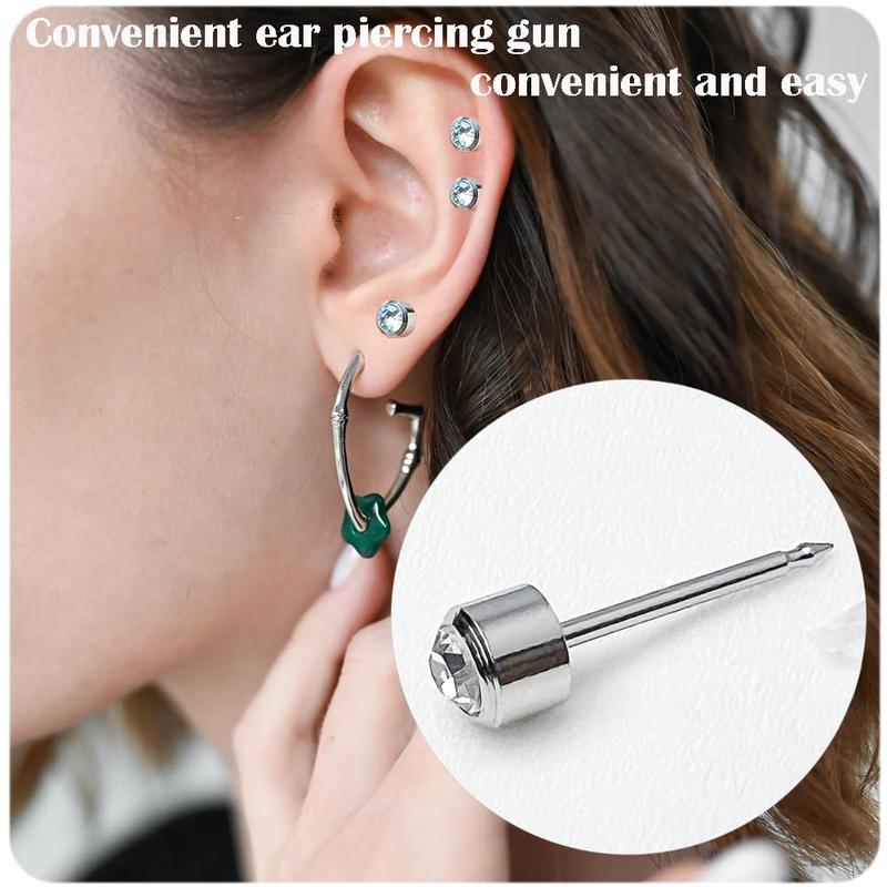 6 Pack Ear Piercing Kit, Disposable Ear Piercing Gun, Self Ear Piercing Gun, Safety Ear Piercing Kit Tool, Piercing Kit, Disposable Piercing Gun,Painless Ear Piercing Gun with 4mm Silver Earring Studs