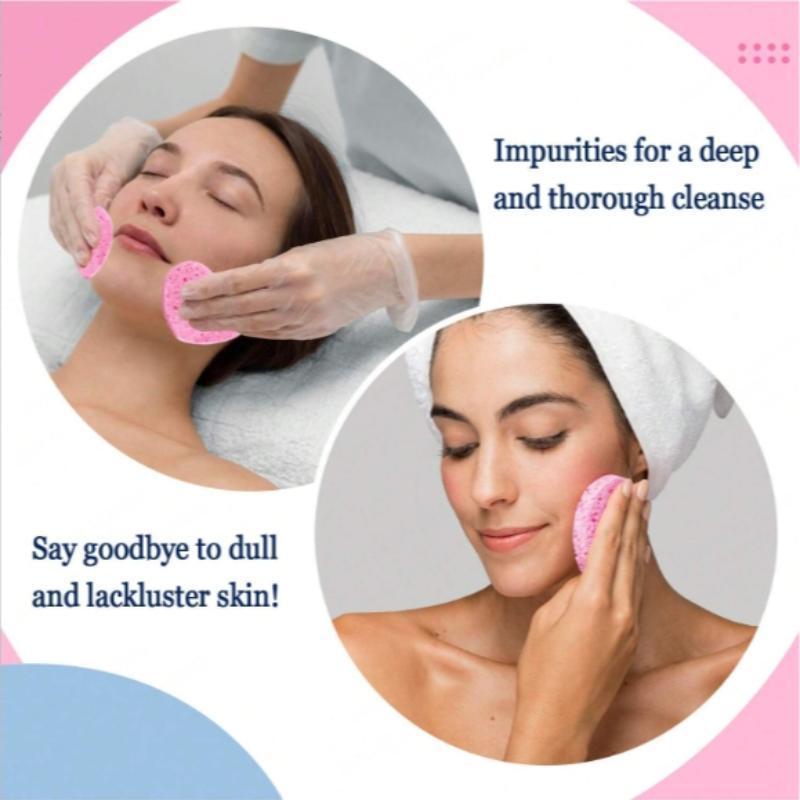 Heart Shaped Facial Cleansing Pad, 50pcs box Disposable Face Sponge, Natural Face Exfoliator with Storage Container for Makeup Remover Travel 121