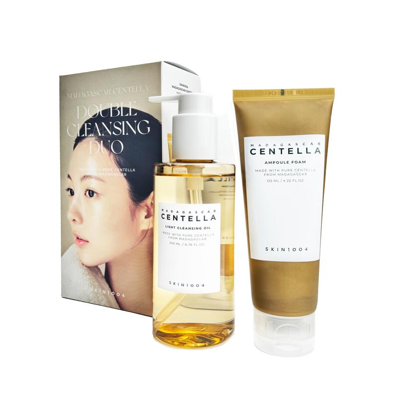 SKIN1004 Madagascar Centella Double Cleansing Duo Set: Centella Light Cleansing Oil & Ampoule Foam