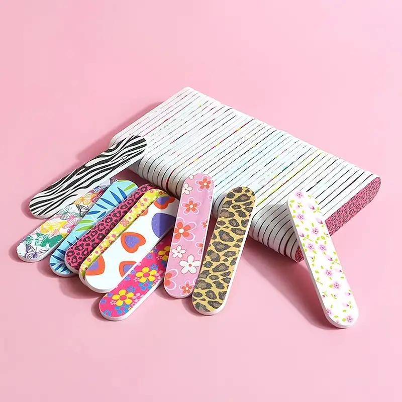 Double Sided Nail File, 50pcs bag Colorful Mini Fingernail File, Manicure Pedicure Tool, Nail Polishing Tool, Nail Art Tool for Women & Girls