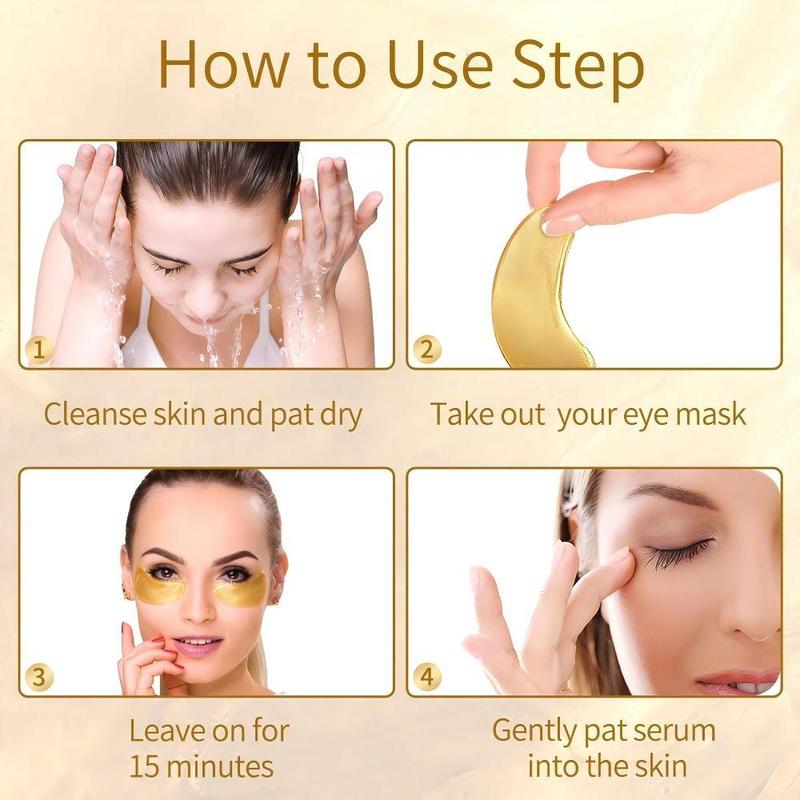 24k Gold Moisturizing Eye Mask, 60pcs set Tightening and Lifting Eye Patches, Hydrating Brightening & Firming Eye Sticker, Beauty & Personal Eye Care Product, Skincare Products Skincare Set, Fall Gift