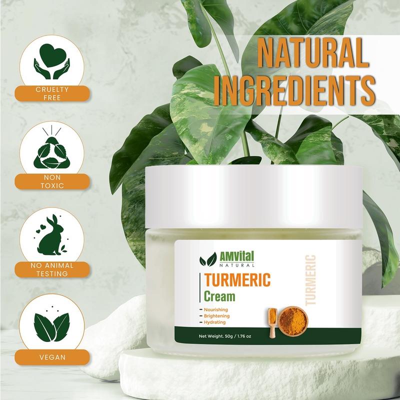 AMVital Turmeric Cream for Radiance - Natural Brightening Moisturizer with Soothing, Hydrating Turmeric Vitamin C Moisturizing Cream