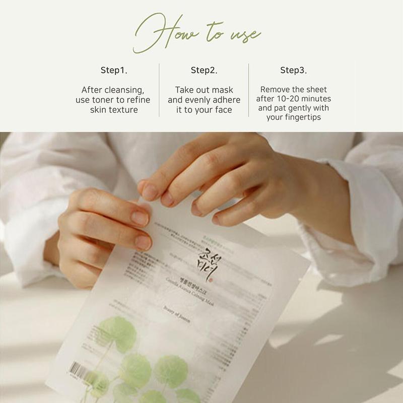 [Beauty of Joseon] Centella Asiatica Calming Mask (10ea), Healthier skin,Calming, Hyaluronic acids For dry Skin, 15% Centella Asiatica Extract, Suitable To Use For All Skin Type, Korean Sheet Mask, Viral Calming Mask