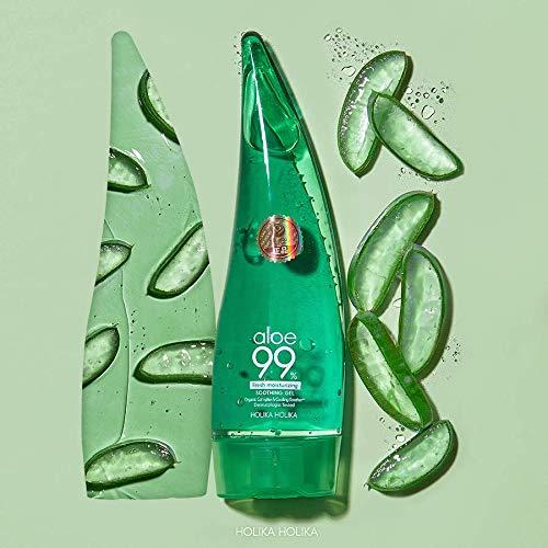 [Holika Holika] Aloe 99% Soothing Gel Fresh 250ml, No Sticky 99% Aloe Vera Sunburn Relief - Moisturizing, Fast Absorbing for Face, Skin, Body&Hair