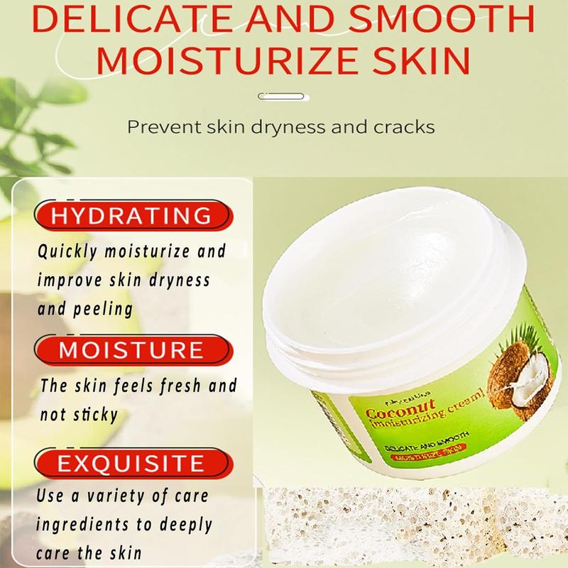 Moisturizing Foot Cream for Dry Cracked Heels and Feet Nourishing Feet Cream with Coconut Extract for Soft Smooth Skin Portable Whole Body Hand Foot Moisturizer for All Skin Types,1.41Oz