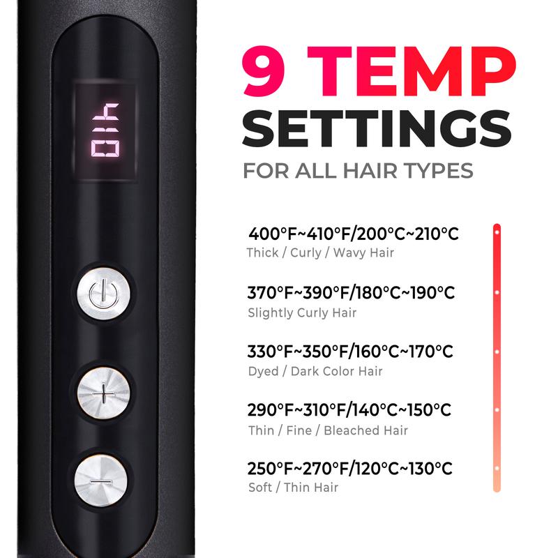 TYMO Ring Plus Ionic Hair Straightener Brush & Thermal Brush & Hair Oil - Compacted Wave Curling Iron for Easy Comfort Styling hair