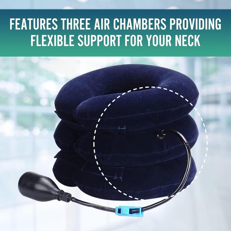 Inflatable Cervical Traction Cushion Device Neck Pain Relief at Home - Cervical Neck Traction Pillow - Neck Decompression Pillow Inflatable Cervical Collar Neck Pinched Nerve Relief