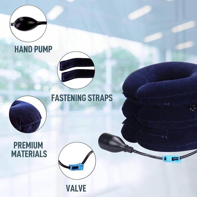 Inflatable Cervical Traction Cushion Device Neck Pain Relief at Home - Cervical Neck Traction Pillow - Neck Decompression Pillow Inflatable Cervical Collar Neck Pinched Nerve Relief