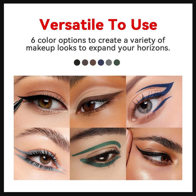 Longlasting Eyeliner, 6 Counts Waterproof Smudge-proof Eyeliner with Sharpener, Easy To Apply for Eye Makeup, Professional Daily Makeup Accessories