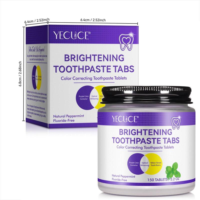 Brightening Toothpaste Tablets, 1 Box 2 Boxes Peppermint Extract Toothpaste for Freshing Breath, Oral Care Product for Men & Women