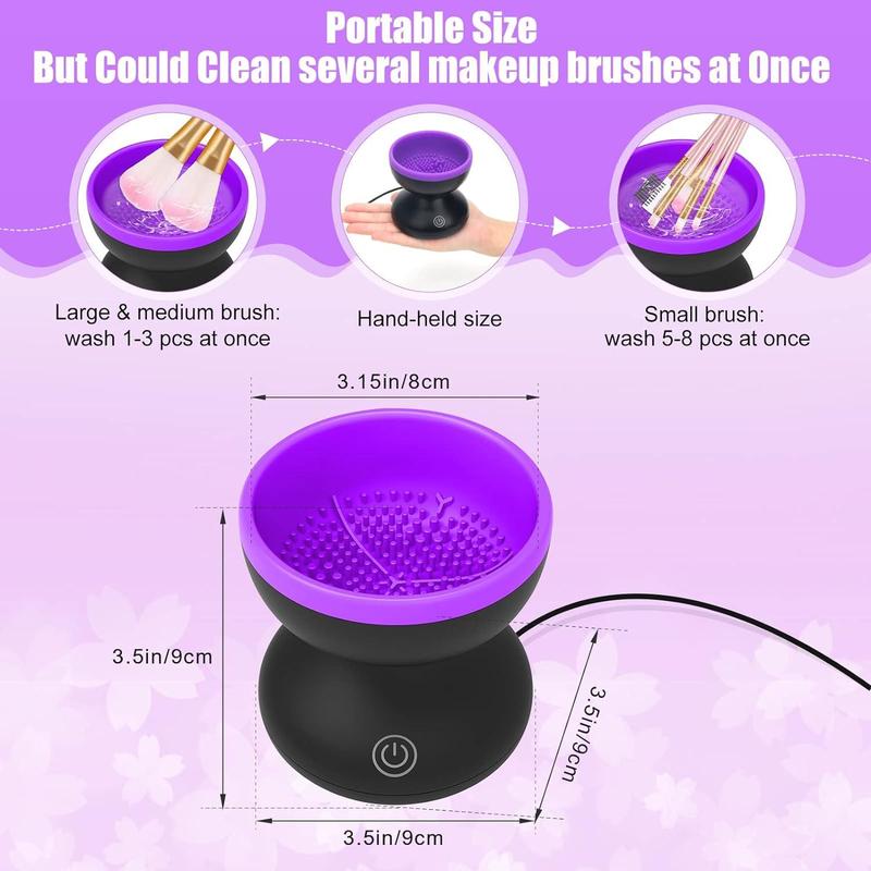 USB Powered Electric Makeup Brush Cleaner, Portable Rechargeable Molded Brush Cleaning Machine, Makeup Brush Cleaning Tool, Summer Gift