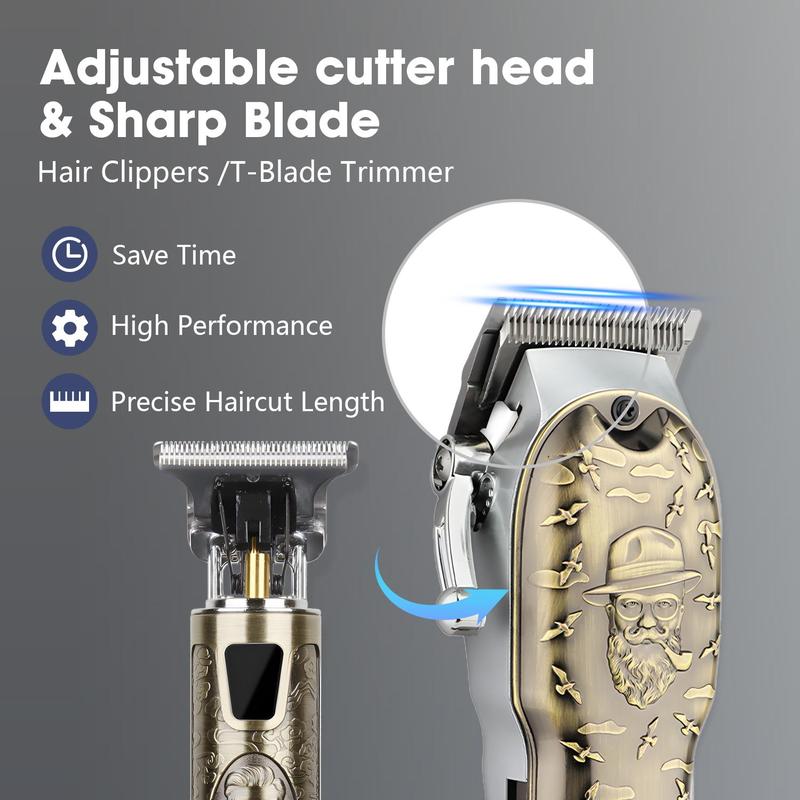 Professional Hair Barber Clippers, 1 Box Cordless Clipper with LED Display for Hair Cutting, Hair Cutting Machines, Mens Hair Clipper and Trimmer Kit for Barber, Christmas Gift, Barber Kit