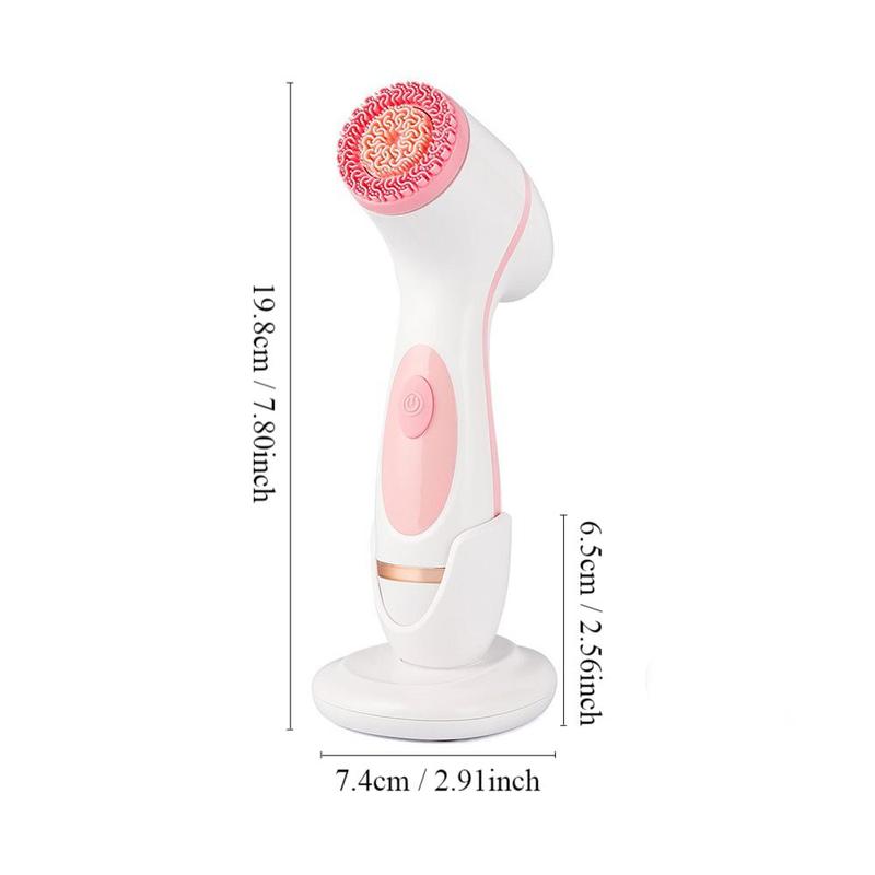 3 in 1 Electric Facial Cleansing Brush, USB Rechargeable Facial Cleansing Tool with Replacement Head, Facial Cleansing Machine for Women, 3-in-1 Facial Cleaning Brush for Women Skincare