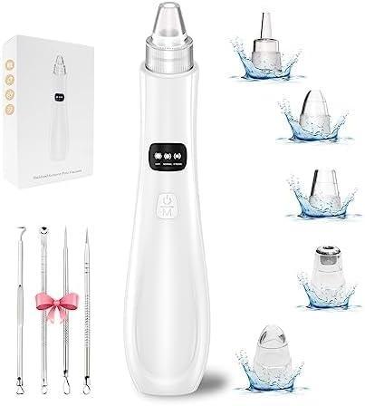 2024 Newest Blackhead Remover Pore Vacuum,5 Suction Power,5 Probes,USB Rechargeable Blackhead Vacuum Kit-Facial Pore Cleaner Electric Acne Extractor Tool for Women and Men