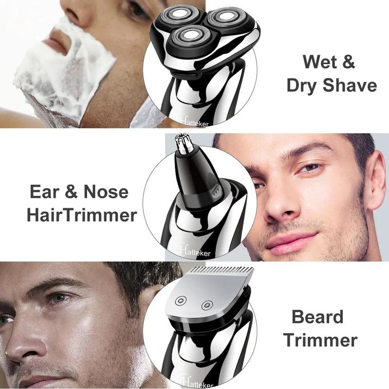 3 in 1 Electric Hair Trimmer Set, 1 Box USB Rechargeable Hair Clipper Set, Nose Hair Trimmer, Beard Trimmer, Multifunctional Men's Grooming Kit for Hair Beard Nose Hair Trimming