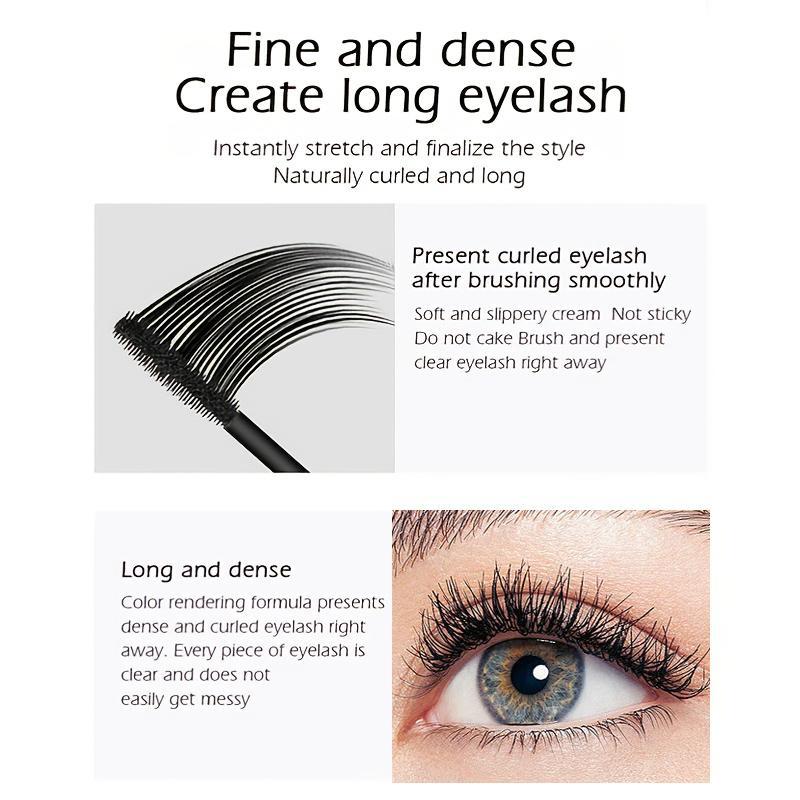 Eyelash Mascara Cosmetic Eyelash Extensions, 4D Long Lasting Waterproof Lengthening Thickening & Curling Mascara, Eye Makeup for Girls & Women, Christmas Gift