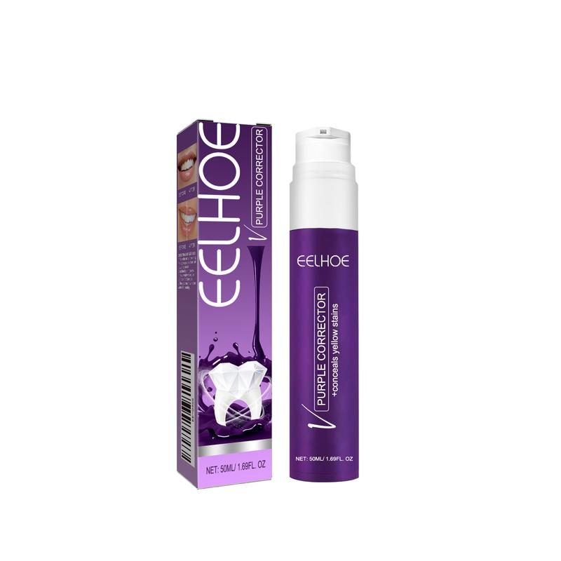 EELHOE v34 Purple Toothpaste for Beautiful Teeth, Removing Stains and Preventing Pigmentation Deposition, Cleaning Yellow Teeth, Whitening and Brightening