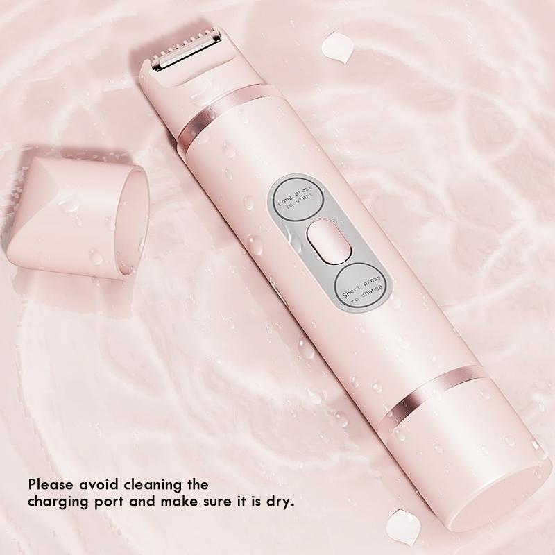 2 in 1 Rechargeable Electric Hair Shaver, 1 Count Double Cutter Head Design Hair Remover, Wet & Dry Use Body Hair Trimmer for Home & Travel